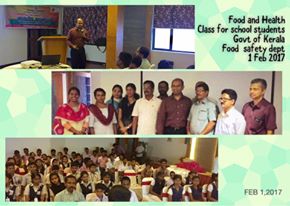 Training school students on Food safety and health.